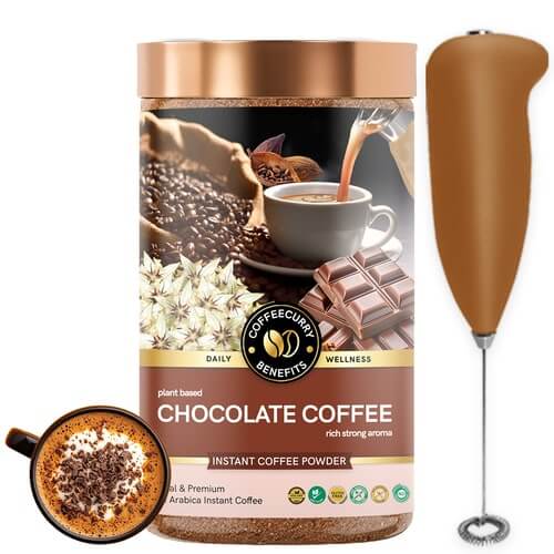 Chocolate Instant Coffee - Instant Coffee Infused with Natural Chocolate for Quick Hot & Cold Coffee