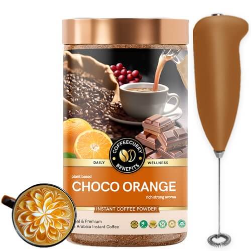 Choco Orange Instant Coffee - Instant Coffee Infused with Natural Cocoa and Orange for Quick Hot & Cold Coffee