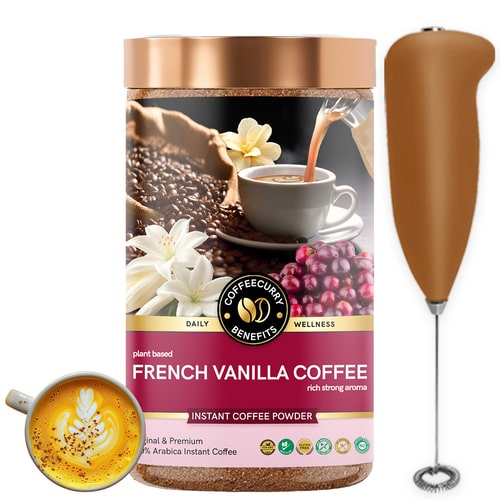 French Vanilla Coffee with frother