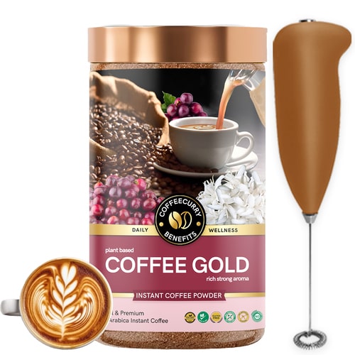 Coffeecurry gold coffee with Frother