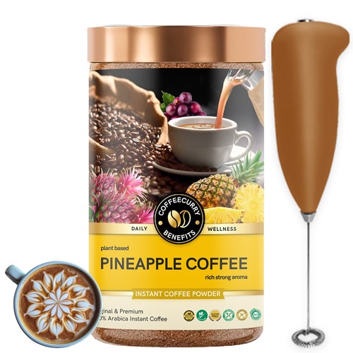 Pineapple Instant Coffee - Freeze-Dried Arabica for Quick Hot & Iced Coffee